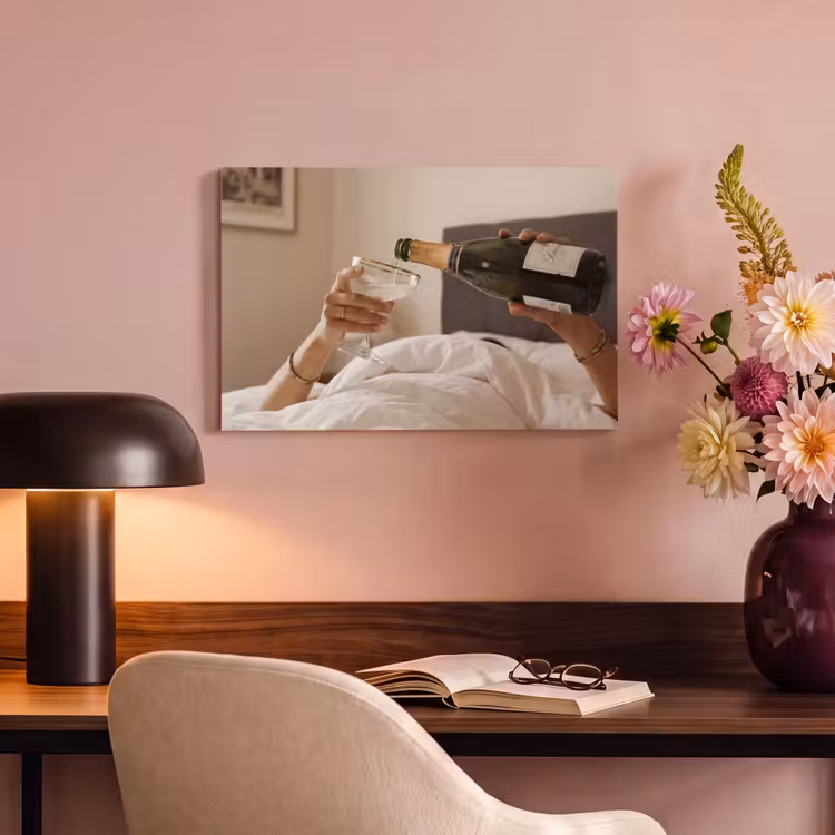 Canvas schilderij - Champagne - Bed - Bubbels — 6