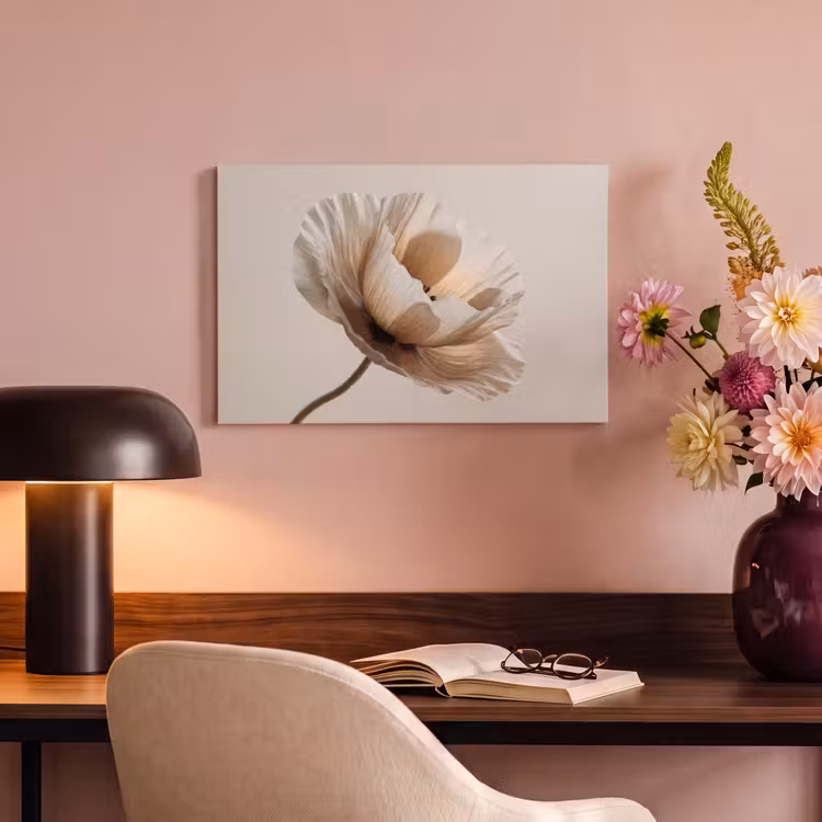 Canvas schilderij - Bloem - Beige - Crème — 6