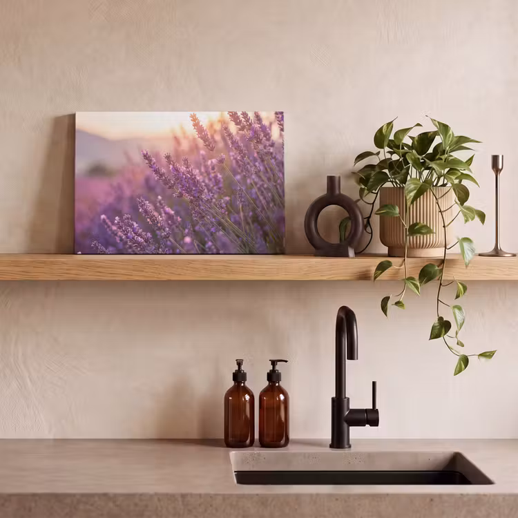 Canvas schilderij - Lavendel - Paars - Zonlicht — 4