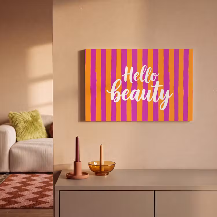 Canvas schilderij - Modern - Hello - Oranje — 2