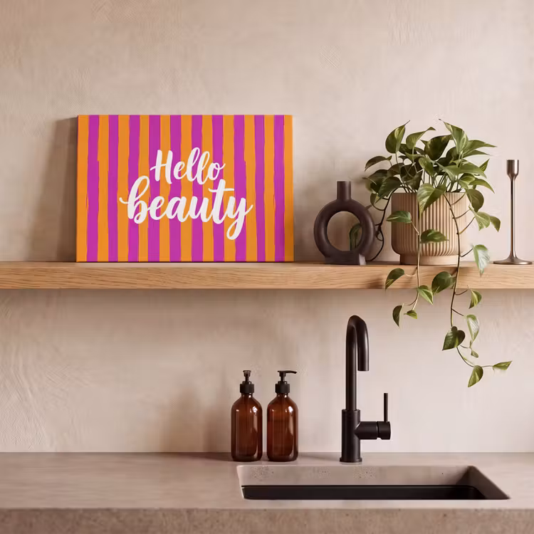 Canvas schilderij - Modern - Hello - Oranje — 4