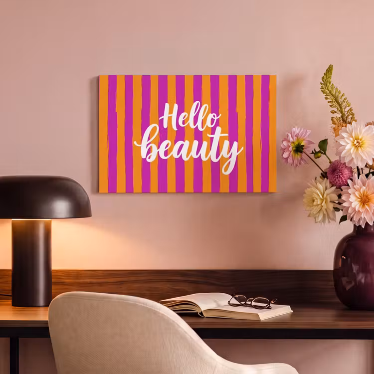 Canvas schilderij - Modern - Hello - Oranje — 6