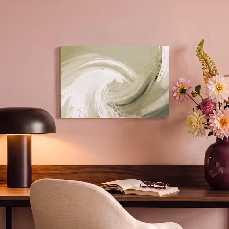 Canvas schilderij - Abstract - Penseelstreken - Golven - Groen — 6