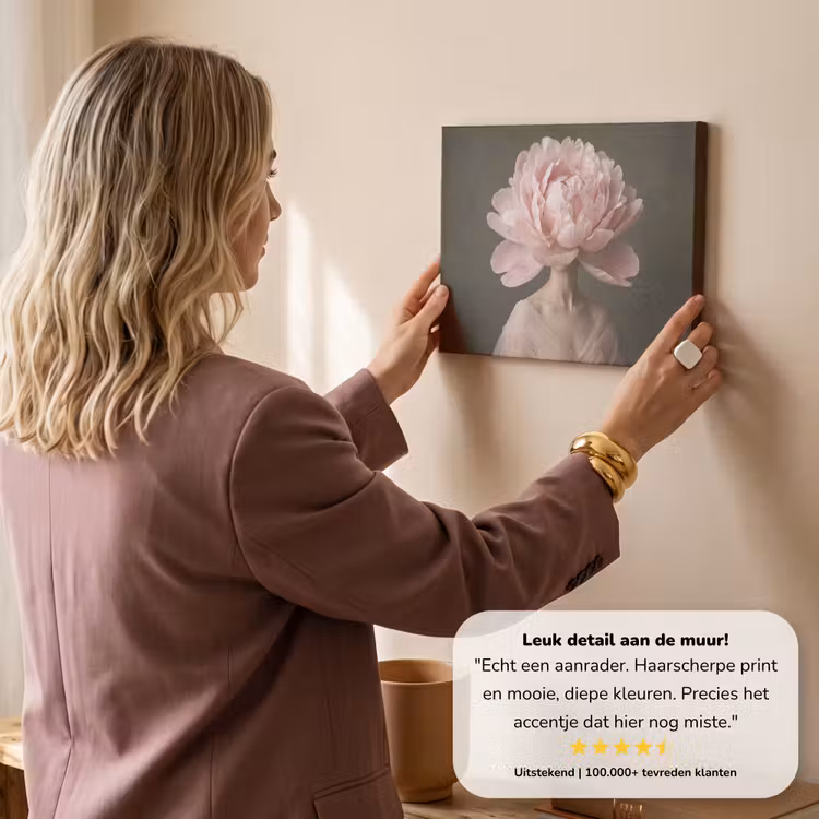 Canvas schilderij - Gezicht - Roos - Roze — 3