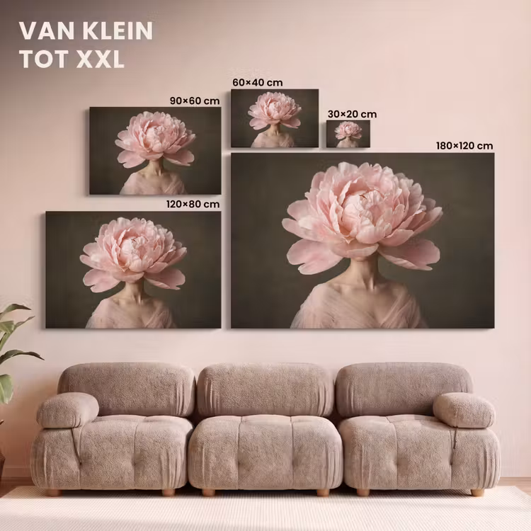Canvas schilderij - Gezicht - Roos - Roze — 8