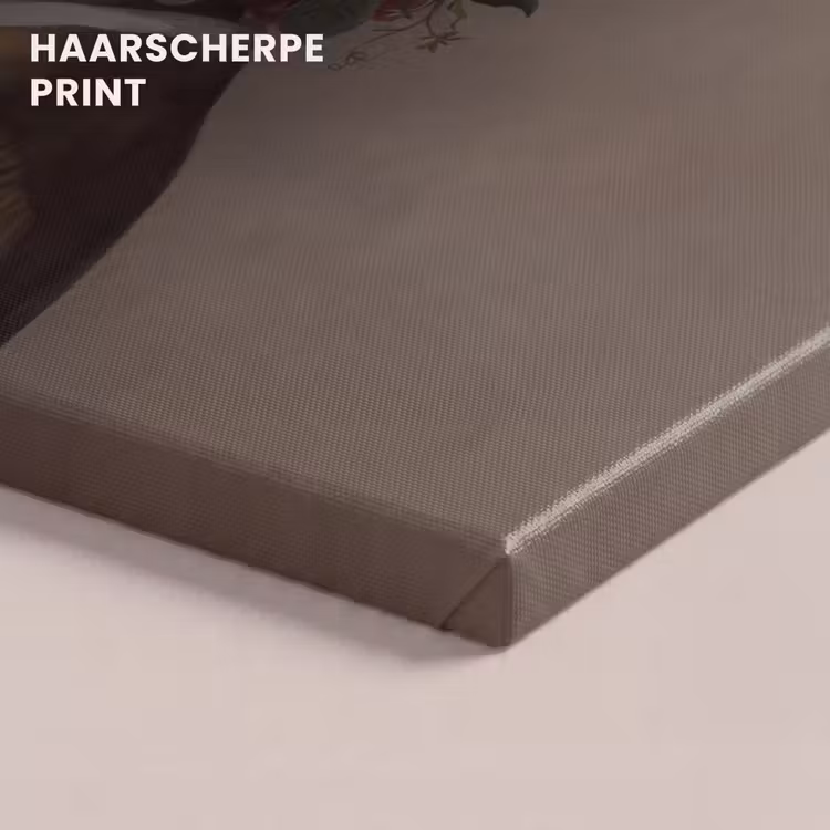 Canvas schilderij - Vermeer Meisje met de Parel Bloemen — 5
