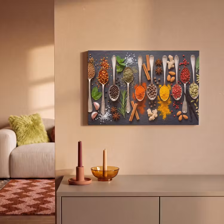 Canvas schilderij - Kruiden - Lepels - Culinair - Kleurrijk - Sfeervol — 2