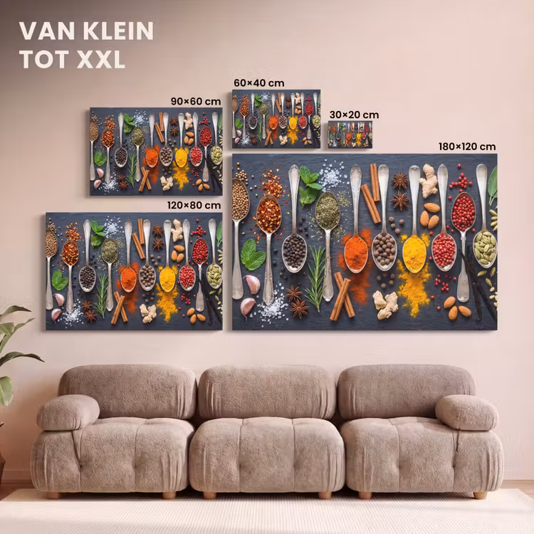 Canvas schilderij - Kruiden - Lepels - Culinair - Kleurrijk - Sfeervol — 8