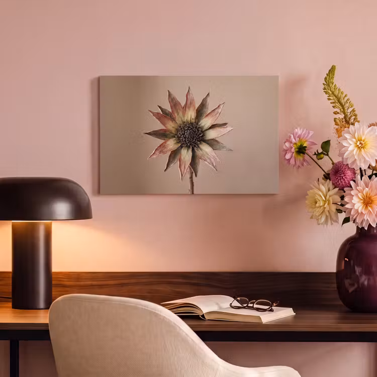 Canvas schilderij - Droogbloem - Protea - Vintage - Beige - Rustiek — 6