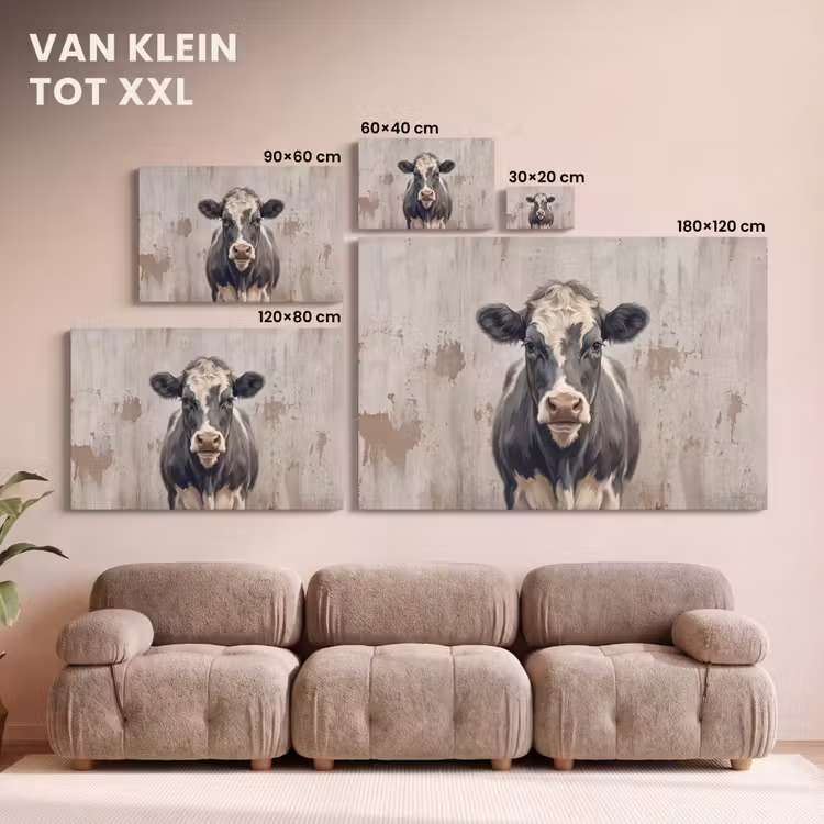 Canvas schilderij - Koe - Portret - Dieren - Modern — 8