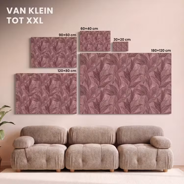 Canvas schilderij - Bladeren - Patroon - Paars — 8