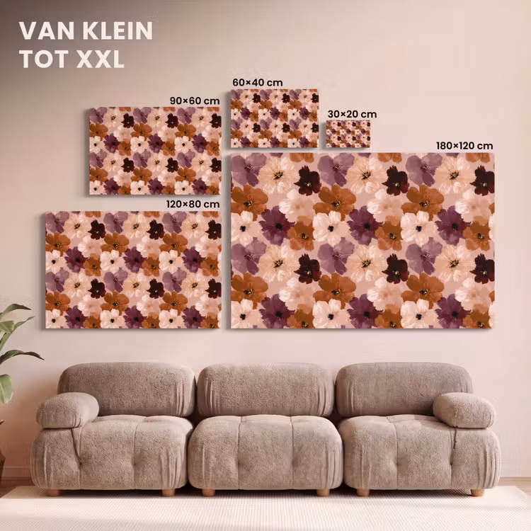 Canvas schilderij - Bloemen - Abstract - Aardetinten — 8