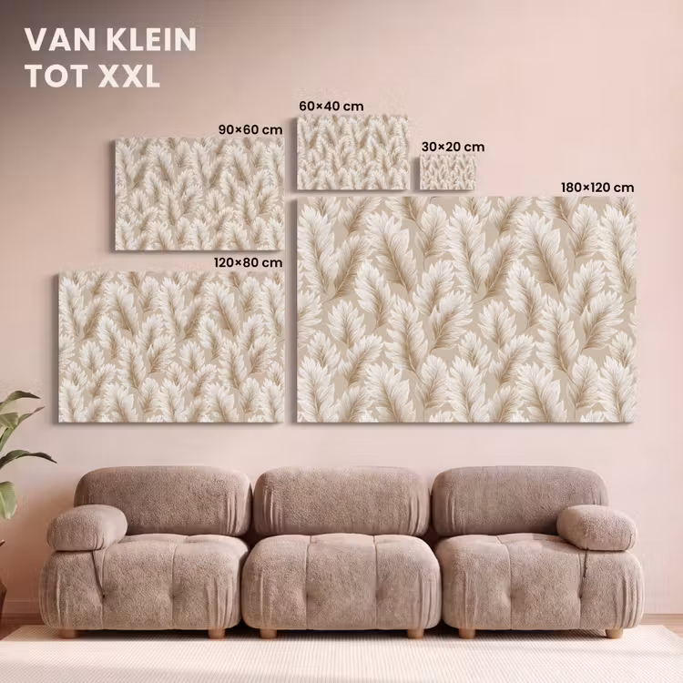 Canvas schilderij - Botanisch - Patroon - Beige — 8