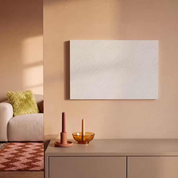 Canvas schilderij - Golven - Ribbels - Wit — 2