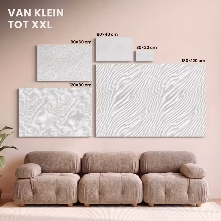 Canvas schilderij - Golven - Ribbels - Wit — 8