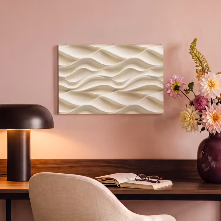 Canvas schilderij - Lijnen - Golvend - Crème — 6