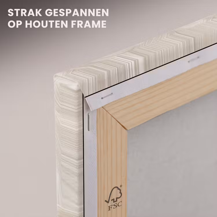 Canvas schilderij - Lijnen - Waaier - Beige — 7