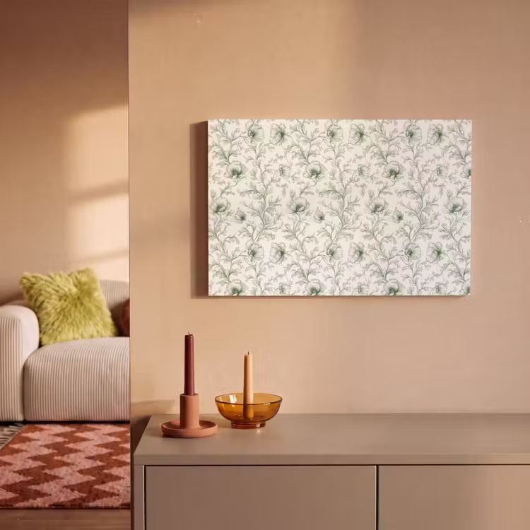 Canvas schilderij - Botanische Bloemen Tekening Groen — 2