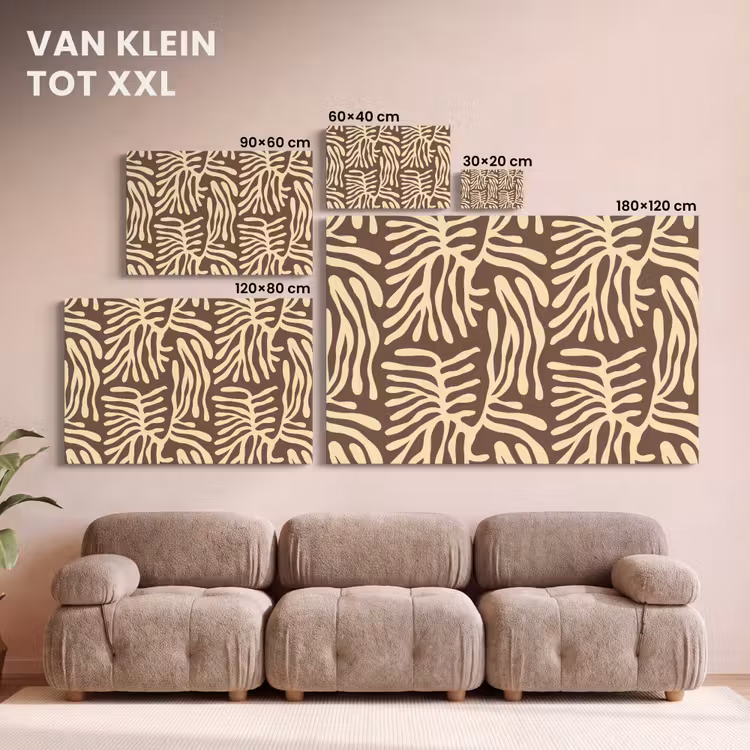 Canvas schilderij - Bruin - Koraal - Expressief - Patroon — 7