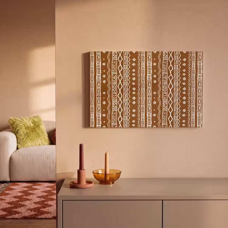 Canvas schilderij - Chocoladebruin - Etnisch - Tribaal - Patroon — 1