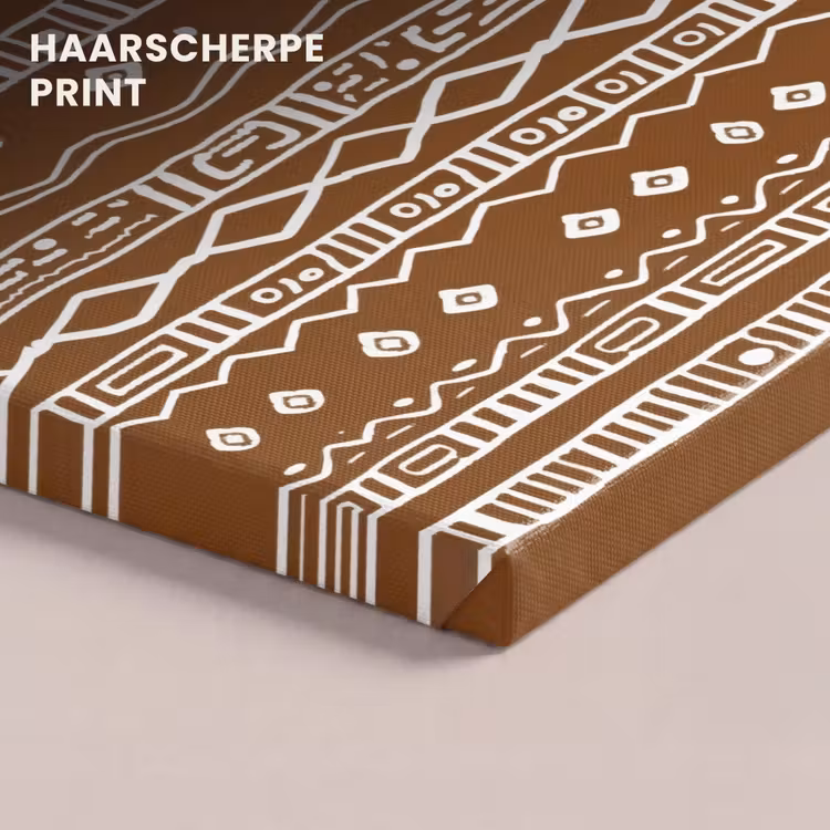 Canvas schilderij - Chocoladebruin - Etnisch - Tribaal - Patroon — 4