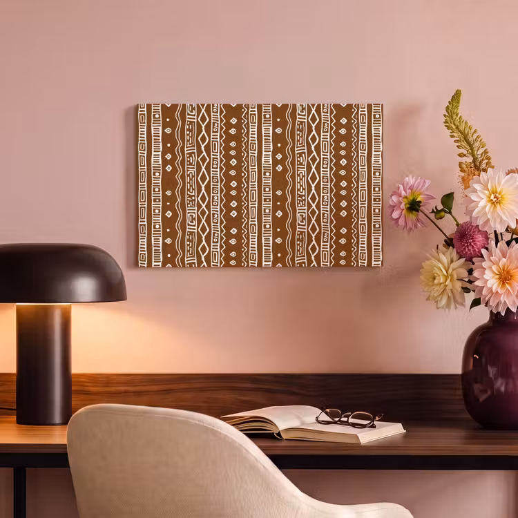 Canvas schilderij - Chocoladebruin - Etnisch - Tribaal - Patroon — 5