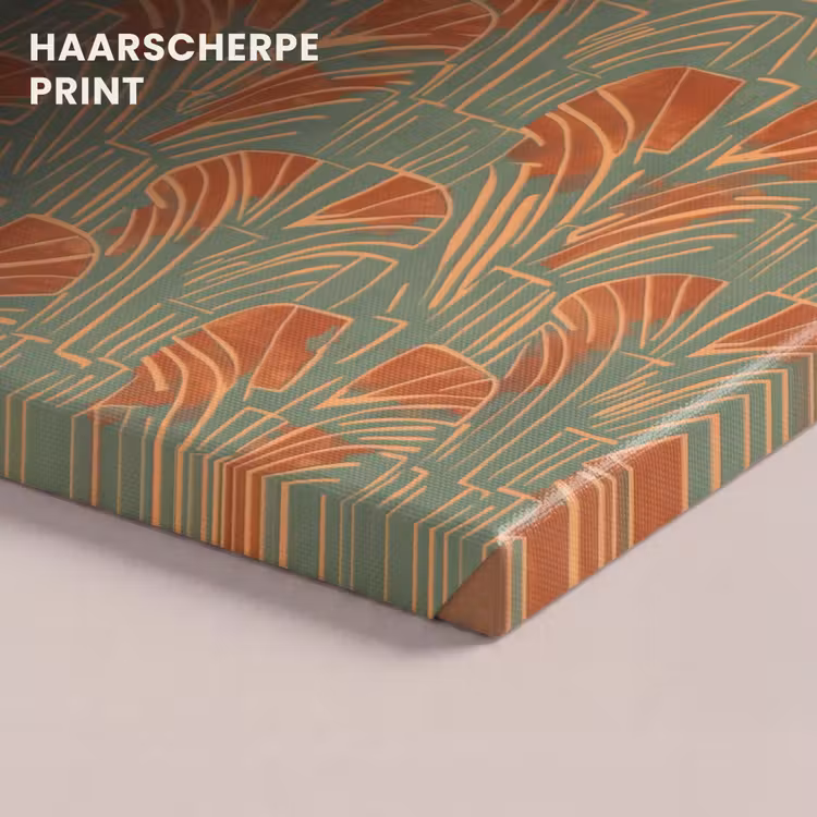 Canvas schilderij - Groen - Terracotta - Deco - Waaiers — 4