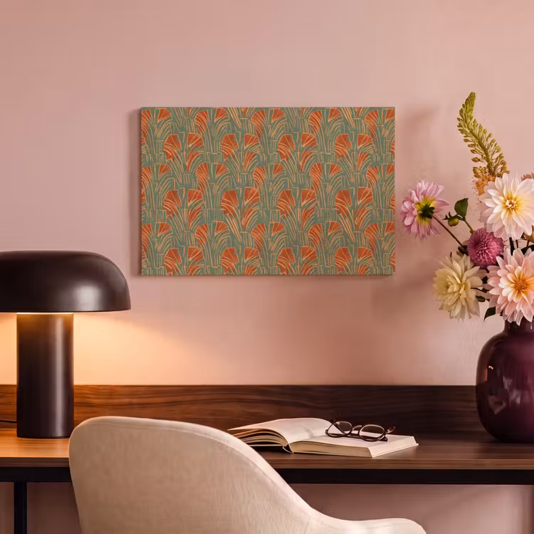 Canvas schilderij - Groen - Terracotta - Deco - Waaiers — 5