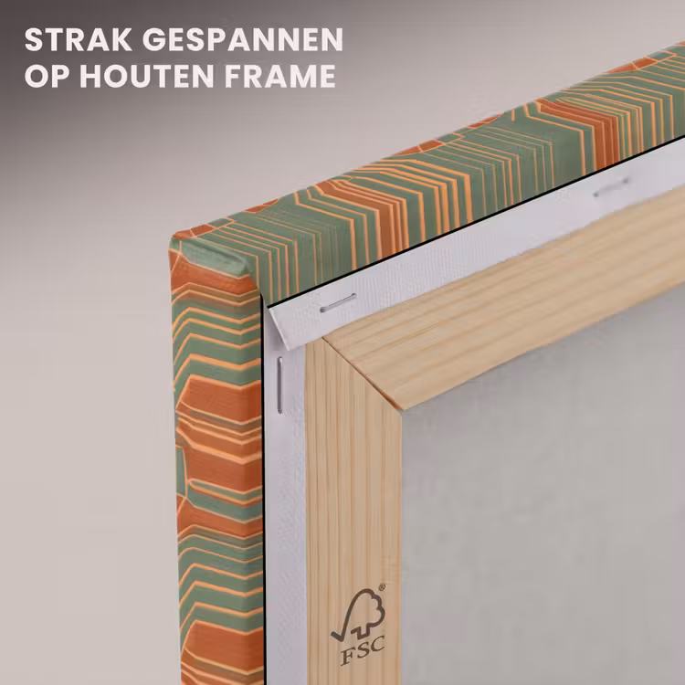 Canvas schilderij - Groen - Terracotta - Deco - Waaiers — 6