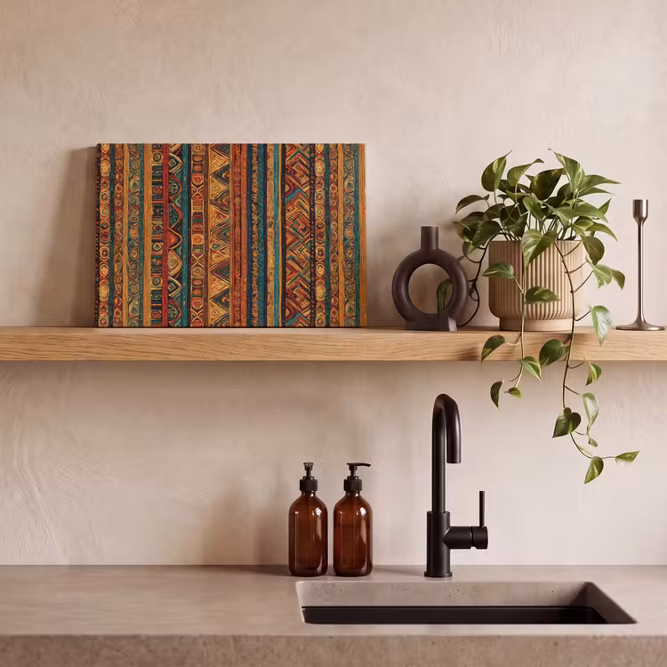 Canvas schilderij - Kleurrijk - Etnisch - Folkloristisch - Patroon — 3