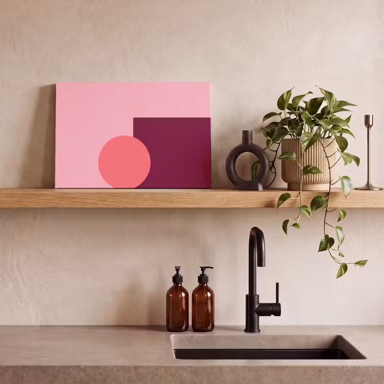 Canvas schilderij - Abstract - Vormen - Roze - Modern - Design — 3