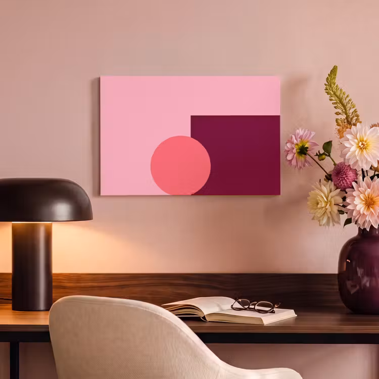 Canvas schilderij - Abstract - Vormen - Roze - Modern - Design — 5