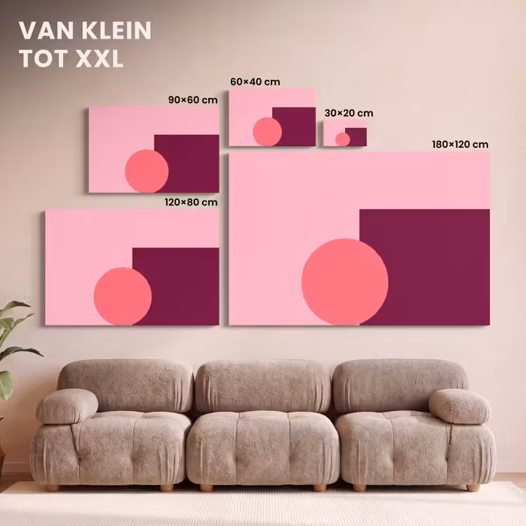 Canvas schilderij - Abstract - Vormen - Roze - Modern - Design — 7