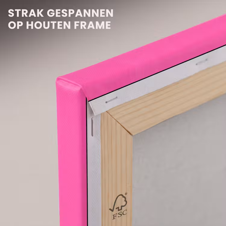 Canvas schilderij - Abstract - Geometrisch - Kleurblokken - Roze - Oranje — 6