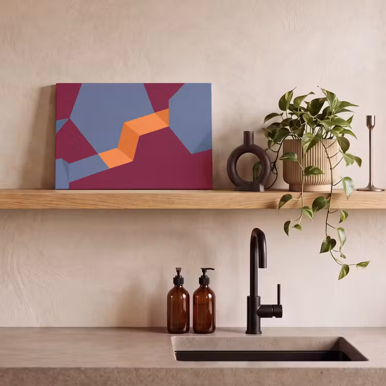 Canvas schilderij - Abstract - Vormen - Modern - Blauw - Oranje — 3