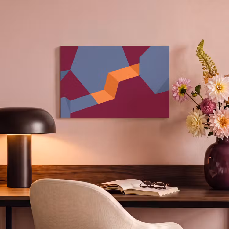Canvas schilderij - Abstract - Vormen - Modern - Blauw - Oranje — 5