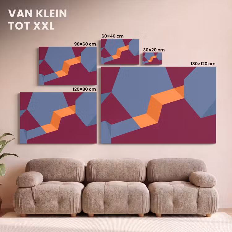 Canvas schilderij - Abstract - Vormen - Modern - Blauw - Oranje — 7