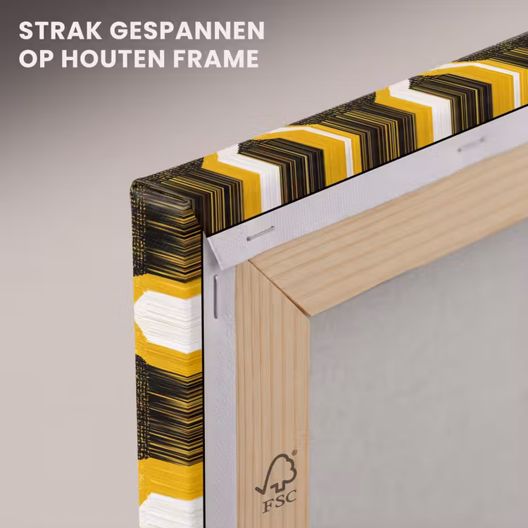 Canvas schilderij - Geel - Zwart - Geometrisch - Retro - Textuur — 6