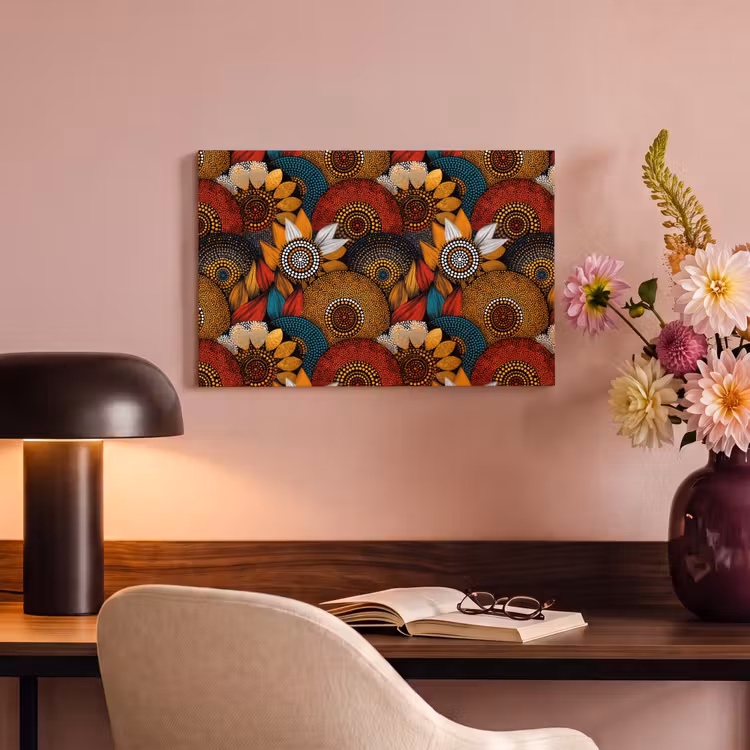 Canvas schilderij - Kleurrijk - Aboriginal - Dot Painting - Botanisch - Patroon — 5