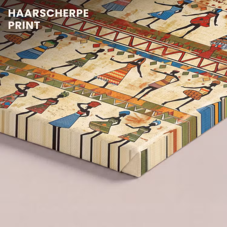Canvas schilderij - Kleurrijk - Afrikaans - Etnisch - Dansende Vrouwen - Patroon — 4