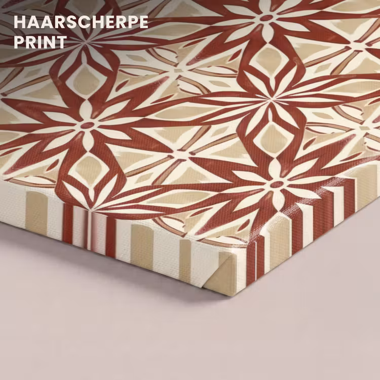 Canvas schilderij - Bordeauxrood - Geometrisch - Tegel - Patroon — 4