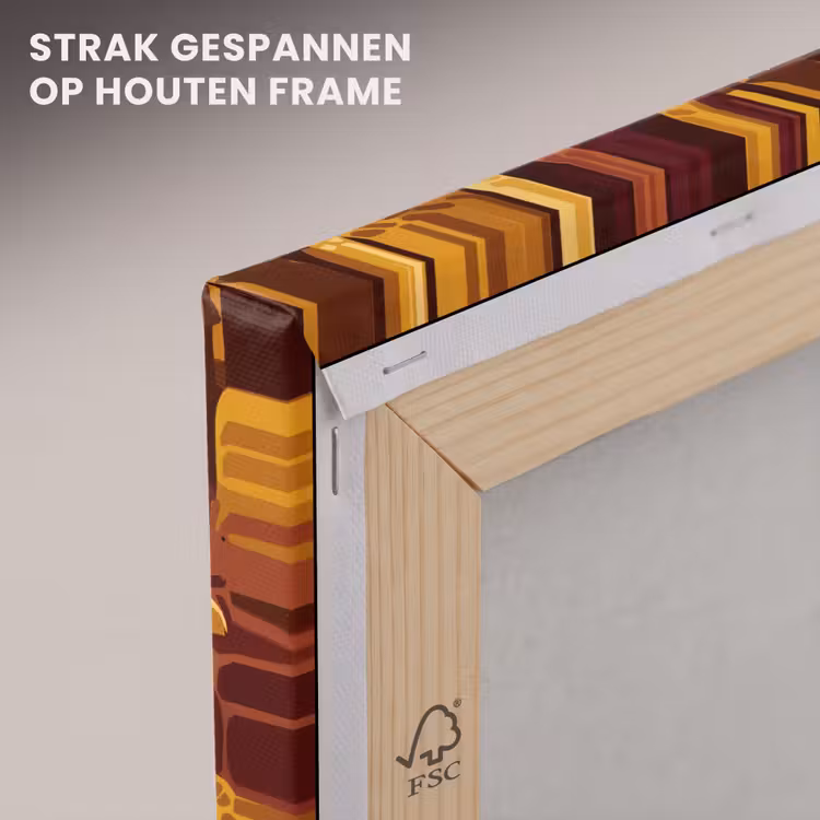 Canvas schilderij - Bruin - Giraffen - Safari - Patroon — 6