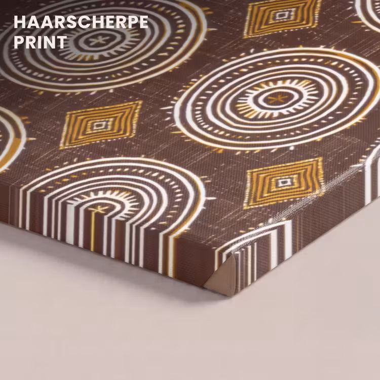 Canvas schilderij - Chocoladebruin - Etnisch - Tribaal - Cirkels - Patroon — 4