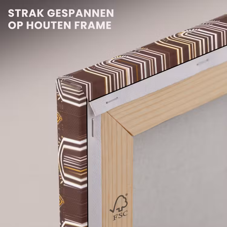 Canvas schilderij - Chocoladebruin - Etnisch - Tribaal - Cirkels - Patroon — 6