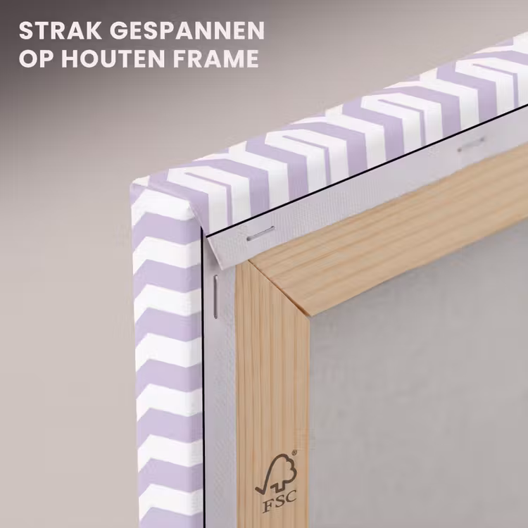 Canvas schilderij - Lila - Geometrisch - Chevron - Zigzag - Patroon — 6