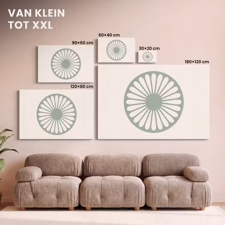 Canvas schilderij - Abstract - Patroon - Radiaal - Modern - Groen — 7