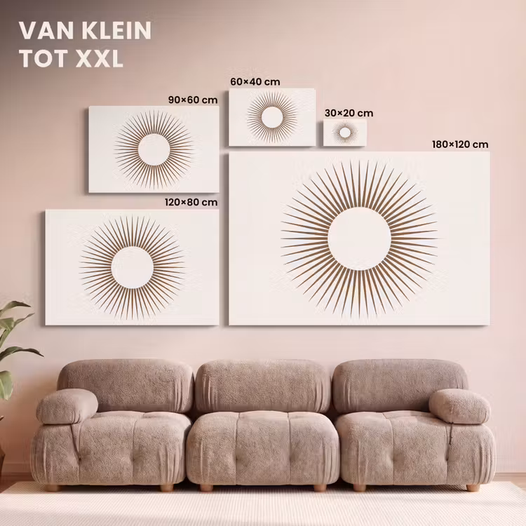 Canvas schilderij - Abstract - Zon - Symbool - Modern - Beige — 7