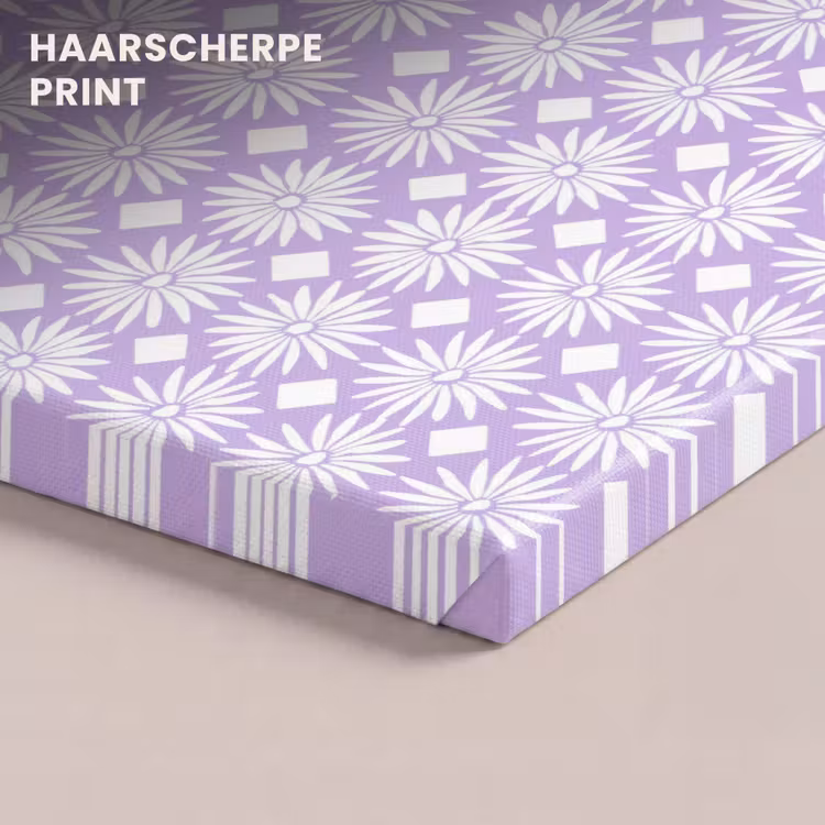 Canvas schilderij - Lila - Botanisch - Bloemen - Margrieten - Patroon — 4