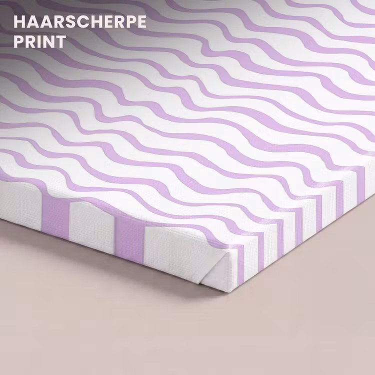 Canvas schilderij - Lila - Geometrisch - Golfjes - Lijnen - Patroon — 4