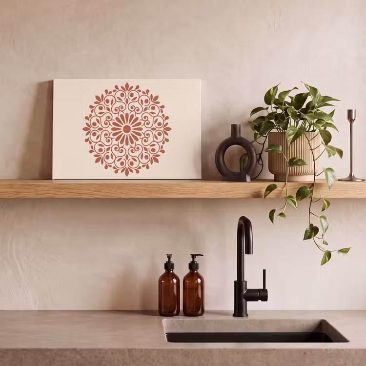 Canvas schilderij - Decoratie - Cirkel - Symmetrisch - Modern - Roodbruin — 3